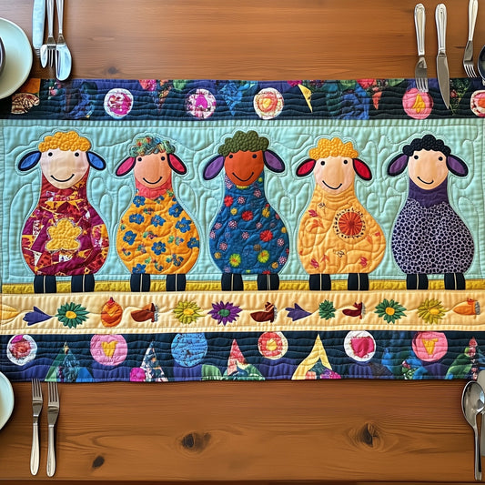 Patchwork Sheep Parade Quilted Table Runner GFTOHD6831