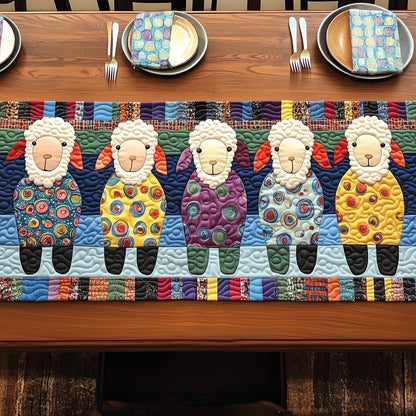 Patchwork Sheep Parade Quilted Table Runner GFTOHD6832