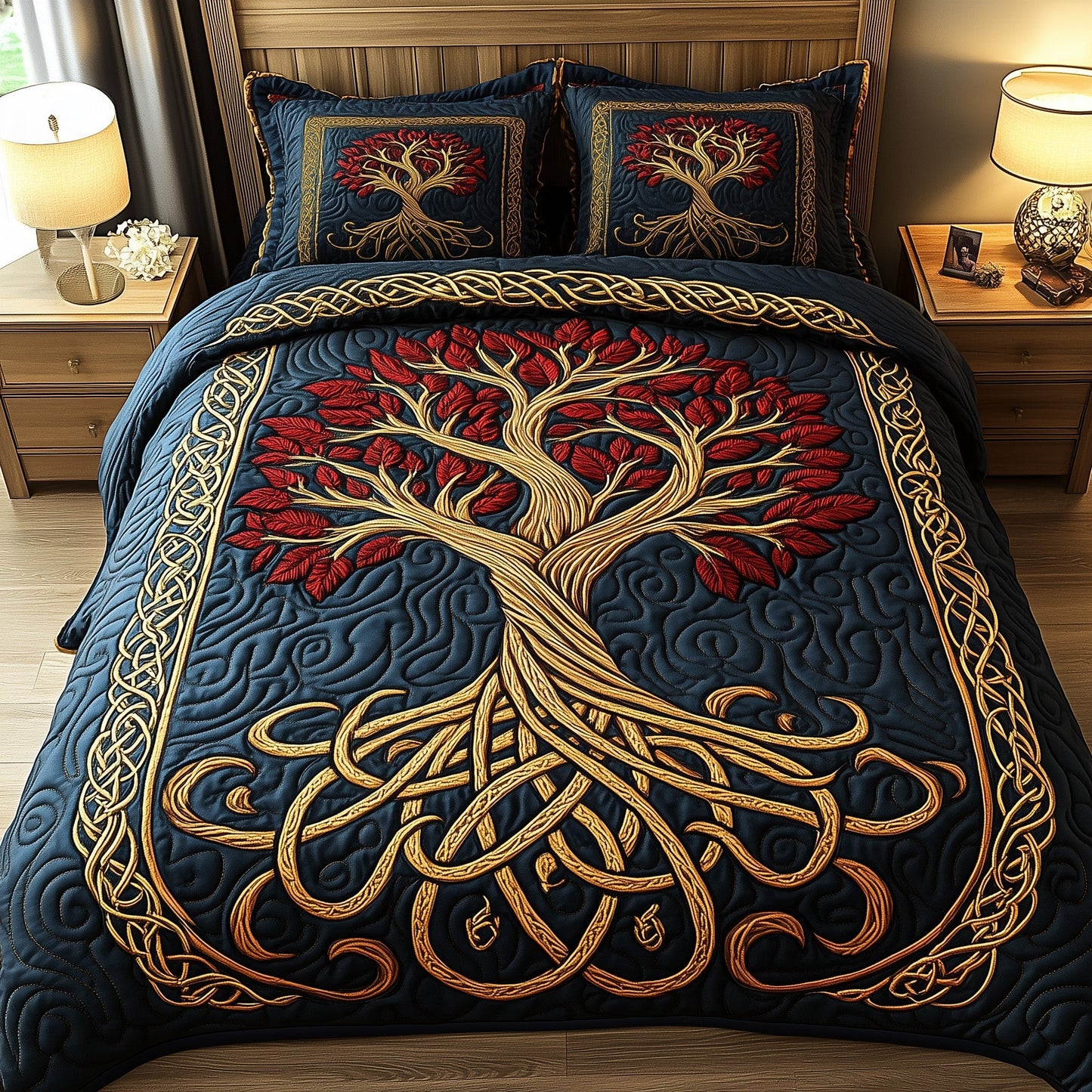 Golden Tree Of Life Duvet Cover Set GFTOHD6846