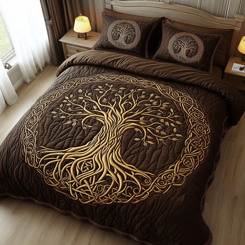 Golden Tree Of Life Duvet Cover Set GFTOHD6857