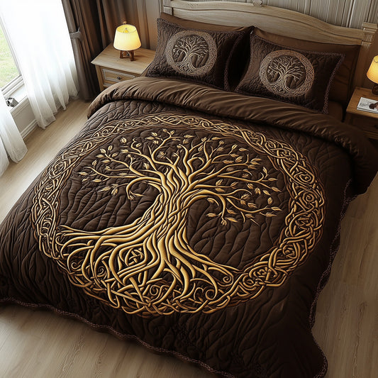 Golden Tree Of Life Duvet Cover Set GFTOHD6857