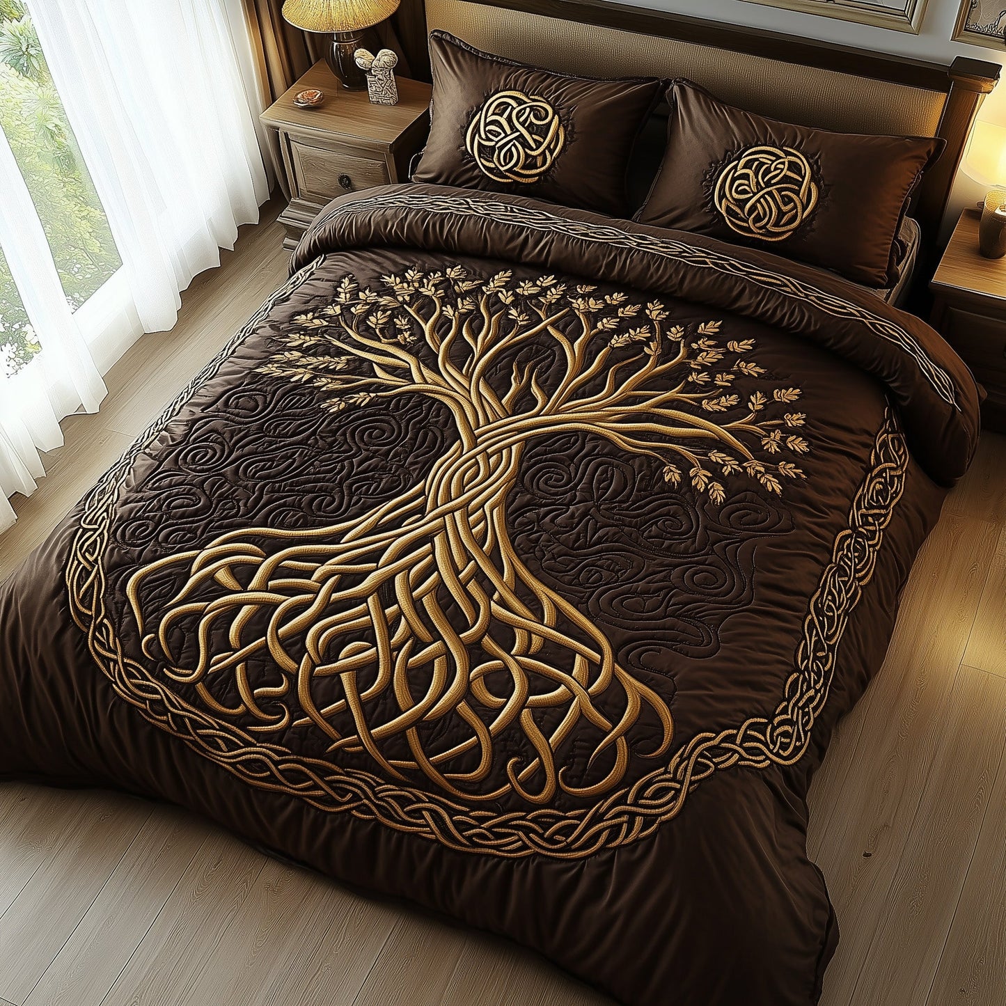 Golden Tree Of Life Duvet Cover Set GFTOHD6866