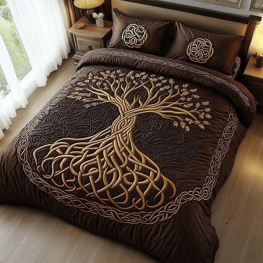 Golden Tree Of Life Duvet Cover Set GFTOHD6866
