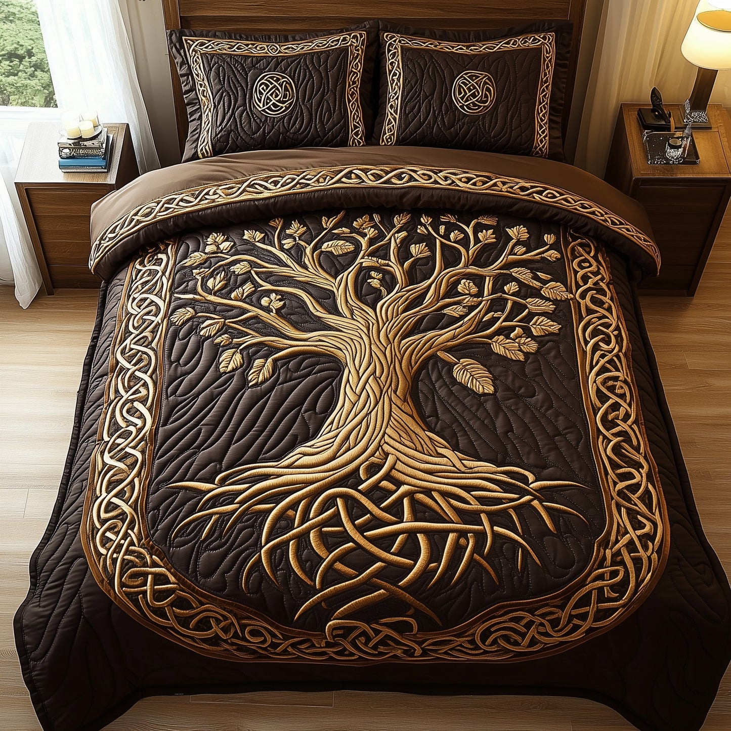 Golden Tree Of Life Duvet Cover Set GFTOHD6867