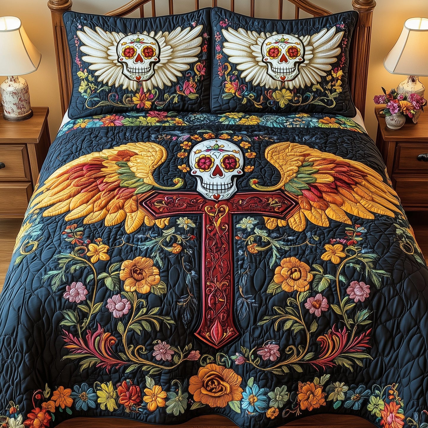 Blooming Afterlife Cross Duvet Cover Set GFTOHD6878