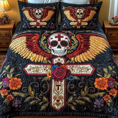 Sacred Skull Cross Duvet Cover Set GFTOHD6879