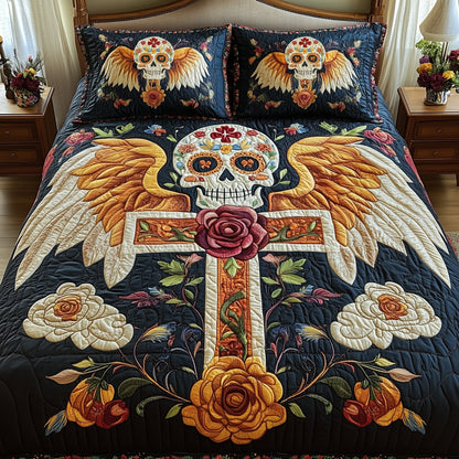 Sacred Skull Cross Duvet Cover Set GFTOHD6880