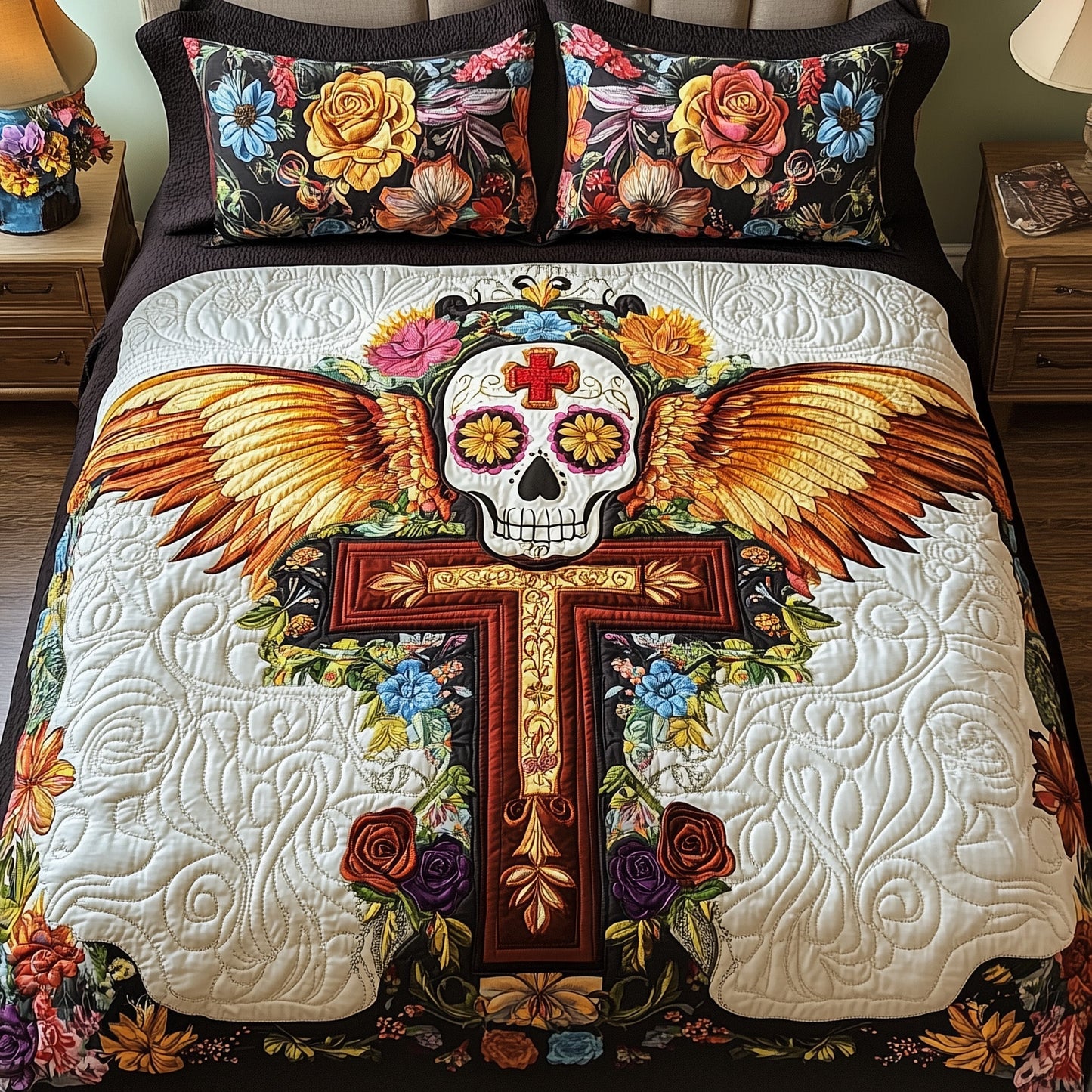 Blooming Afterlife Cross Duvet Cover Set GFTOHD6895