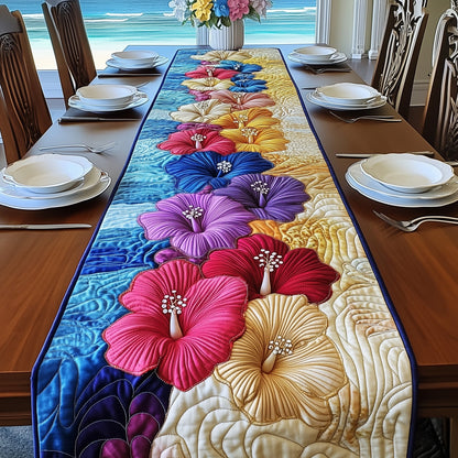 Tropical Hibiscus Heaven Quilted Table Runner GFTOHD6902