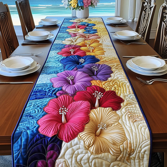 Tropical Hibiscus Heaven Quilted Table Runner GFTOHD6902