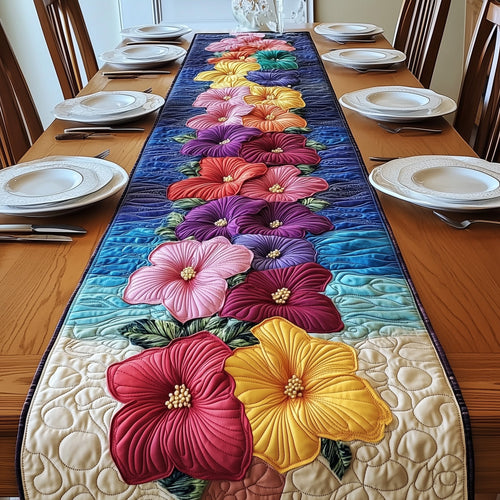 Tropical Hibiscus Heaven Quilted Table Runner GFTOHD6903