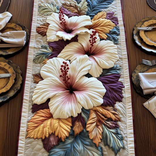 Hibiscus Harmony Quilted Table Runner GFTOHD6905