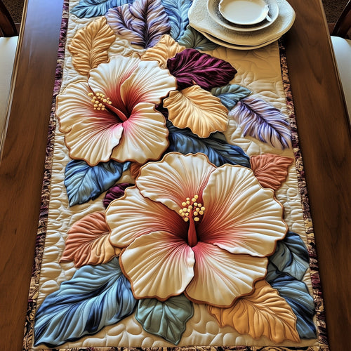 Elegance Hibiscus Bloom Quilted Table Runner GFTOHD6907