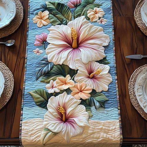 Tropical Hibiscus Island Quilted Table Runner GFTOHD6908