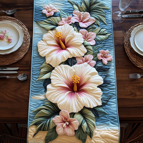 Tropical Hibiscus Island Quilted Table Runner GFTOHD6909