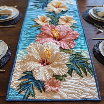 Coastal Hibiscus Paradise Quilted Table Runner GFTOHD6911