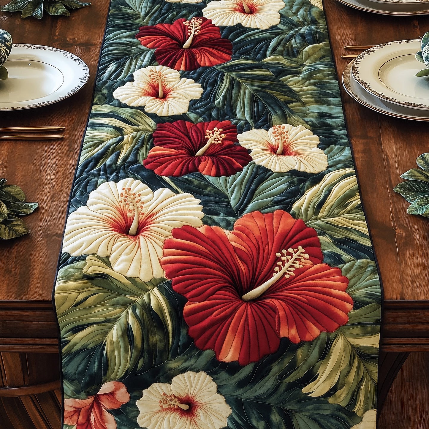 Hibiscus Haven Quilted Table Runner GFTOHD6917