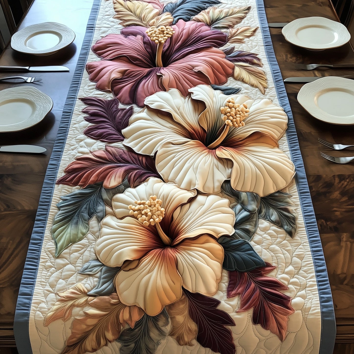 Hibiscus Haven Quilted Table Runner GFTOHD6920