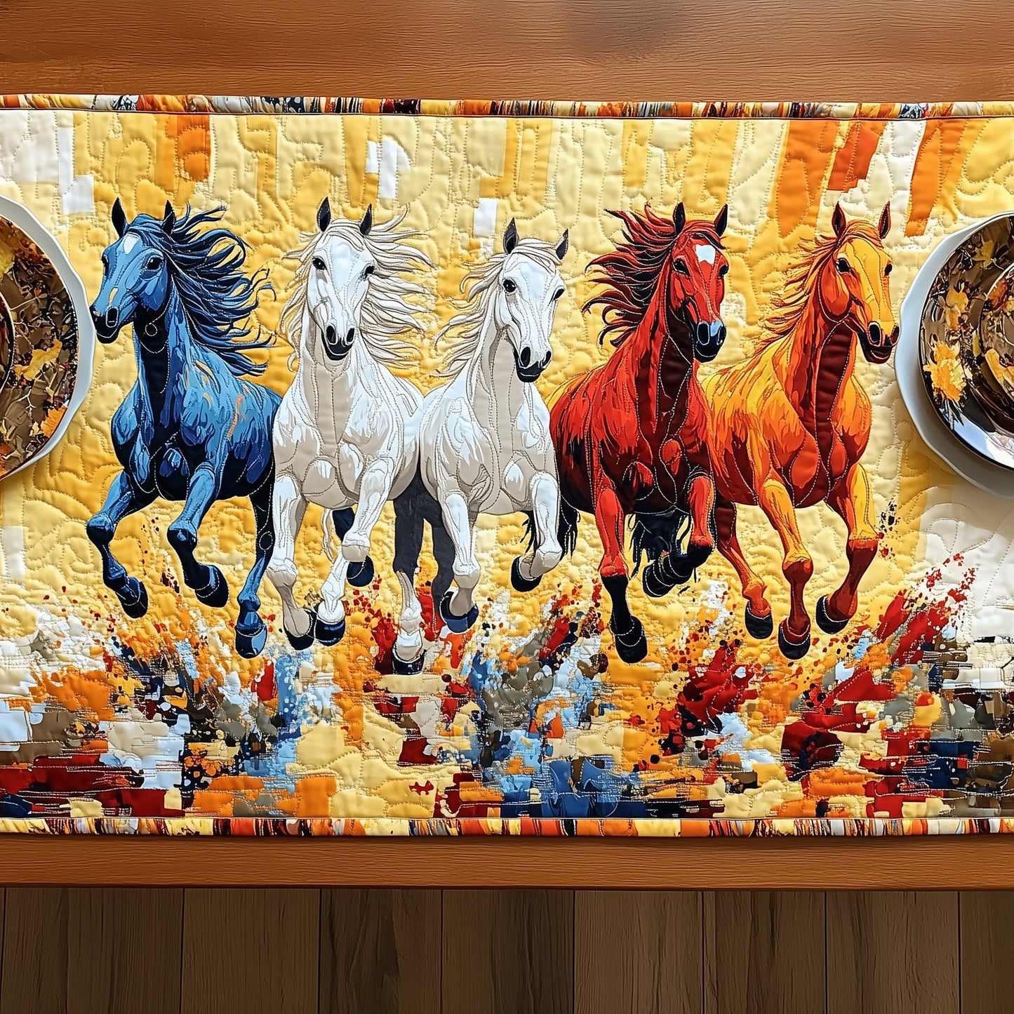 Majestic Horse Run Quilted Table Runner GFTOHD6934