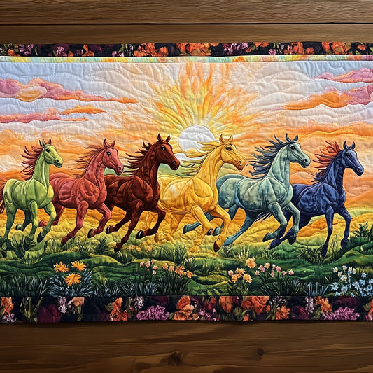 Majestic Horse Run Quilted Table Runner GFTOHD6935