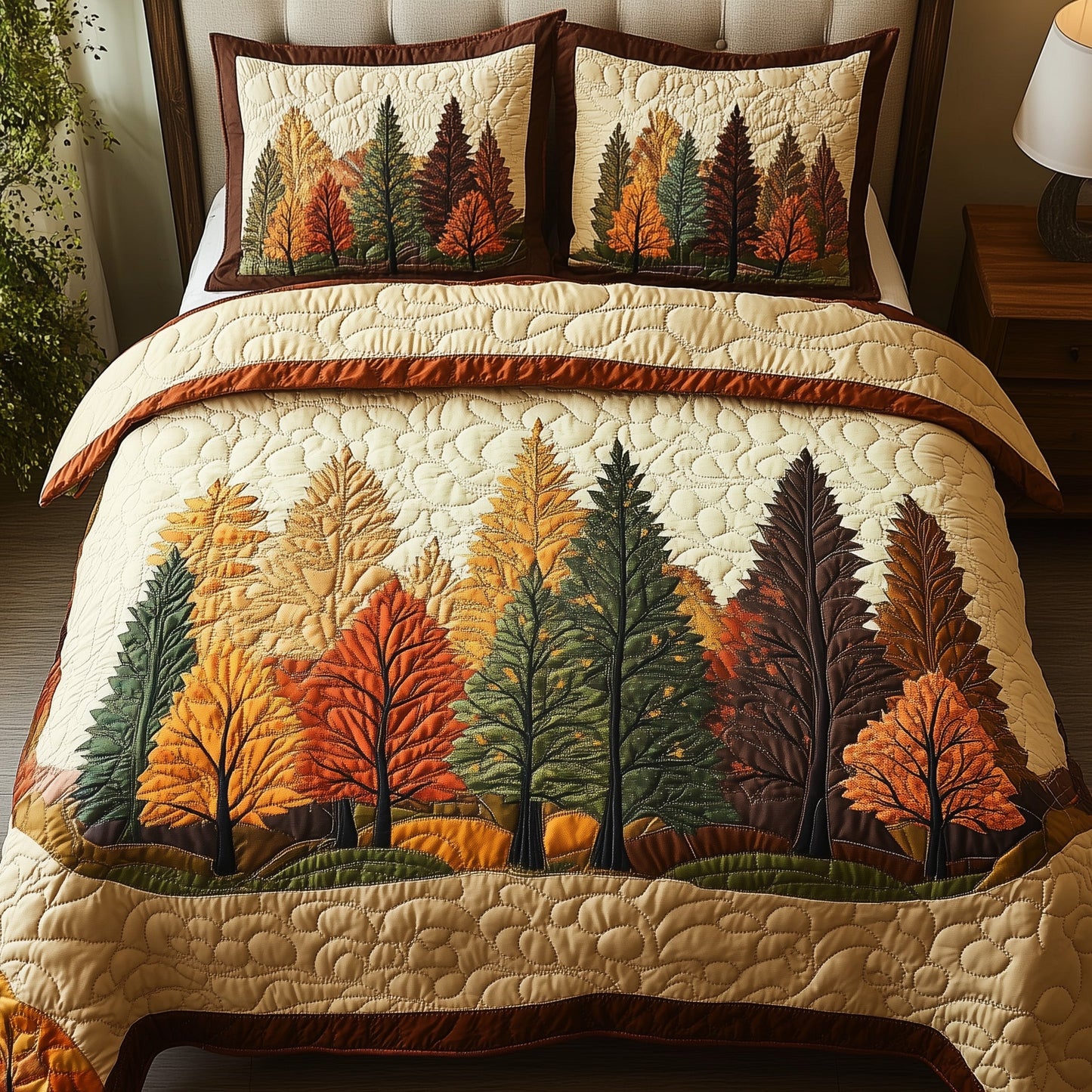 Autumn Forest 3-Piece Quilted Bedding Set GFTOHD6936