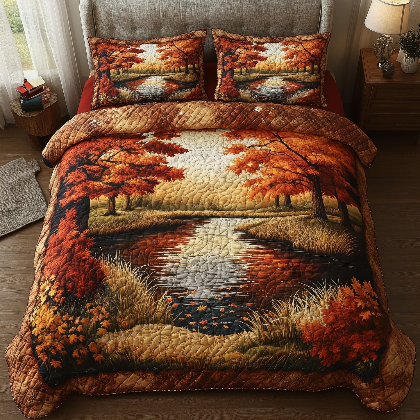 Whispers of Autumn 3-Piece Quilted Bedding Set GFTOHD6946
