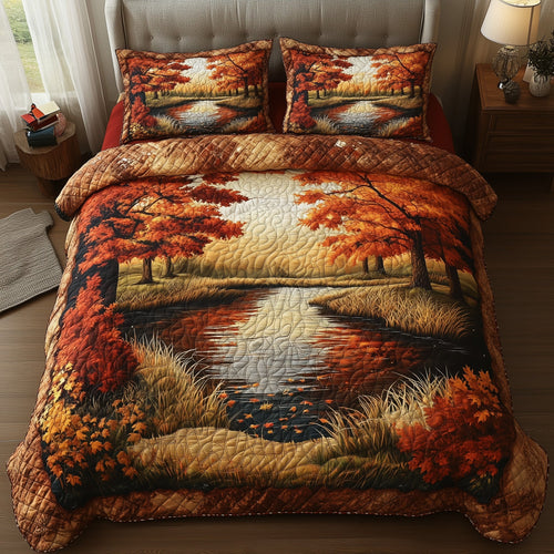 Whispers of Autumn 3-Piece Quilted Bedding Set GFTOHD6946