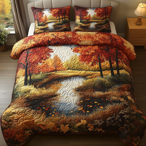 Whispers of Autumn 3-Piece Quilted Bedding Set GFTOHD6947