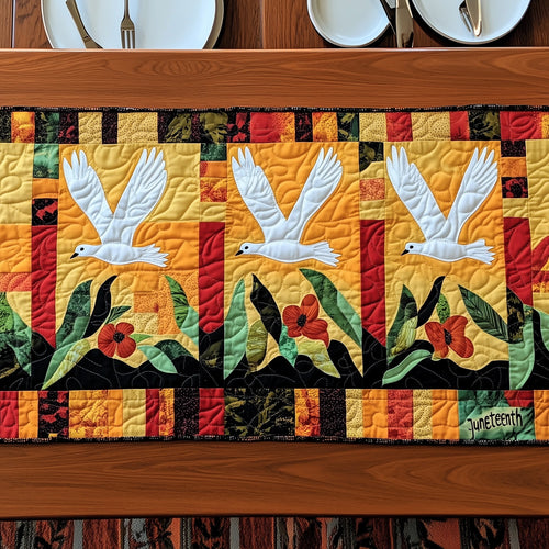 Juneteenth Liberation Flight Quilted Table Runner GFTOHD6956