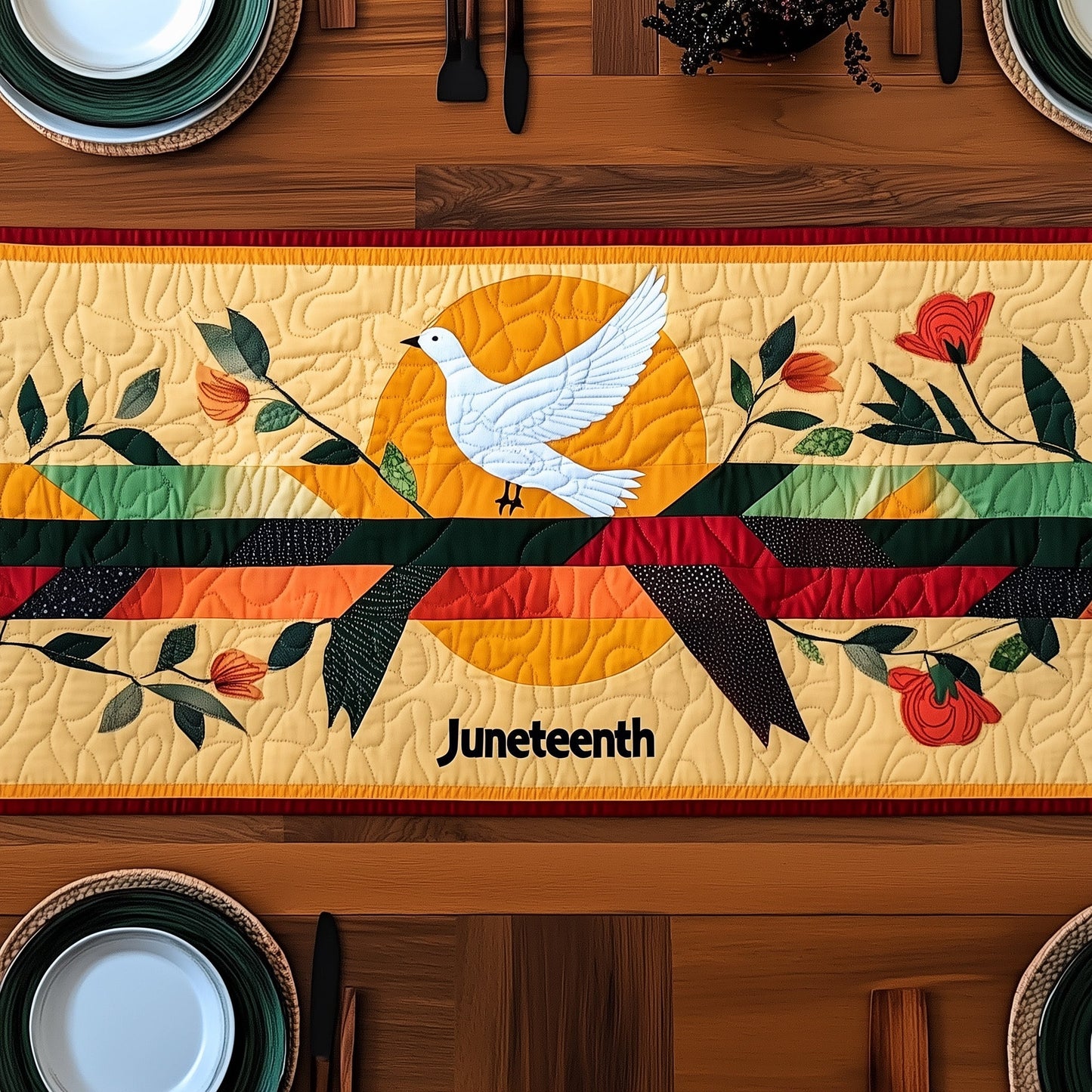 Juneteenth Spirit Soars Quilted Table Runner GFTOHD6958