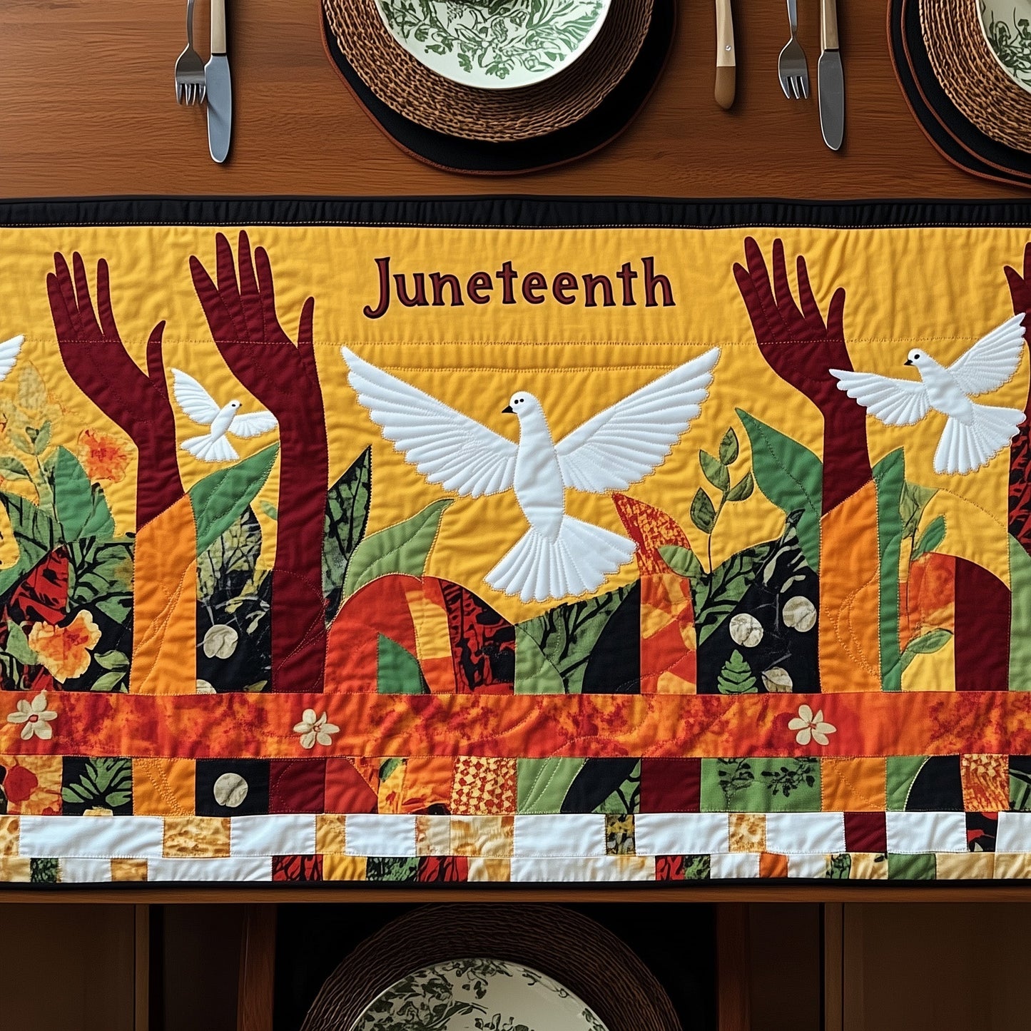 Juneteenth Spirit Soars Quilted Table Runner GFTOHD6959