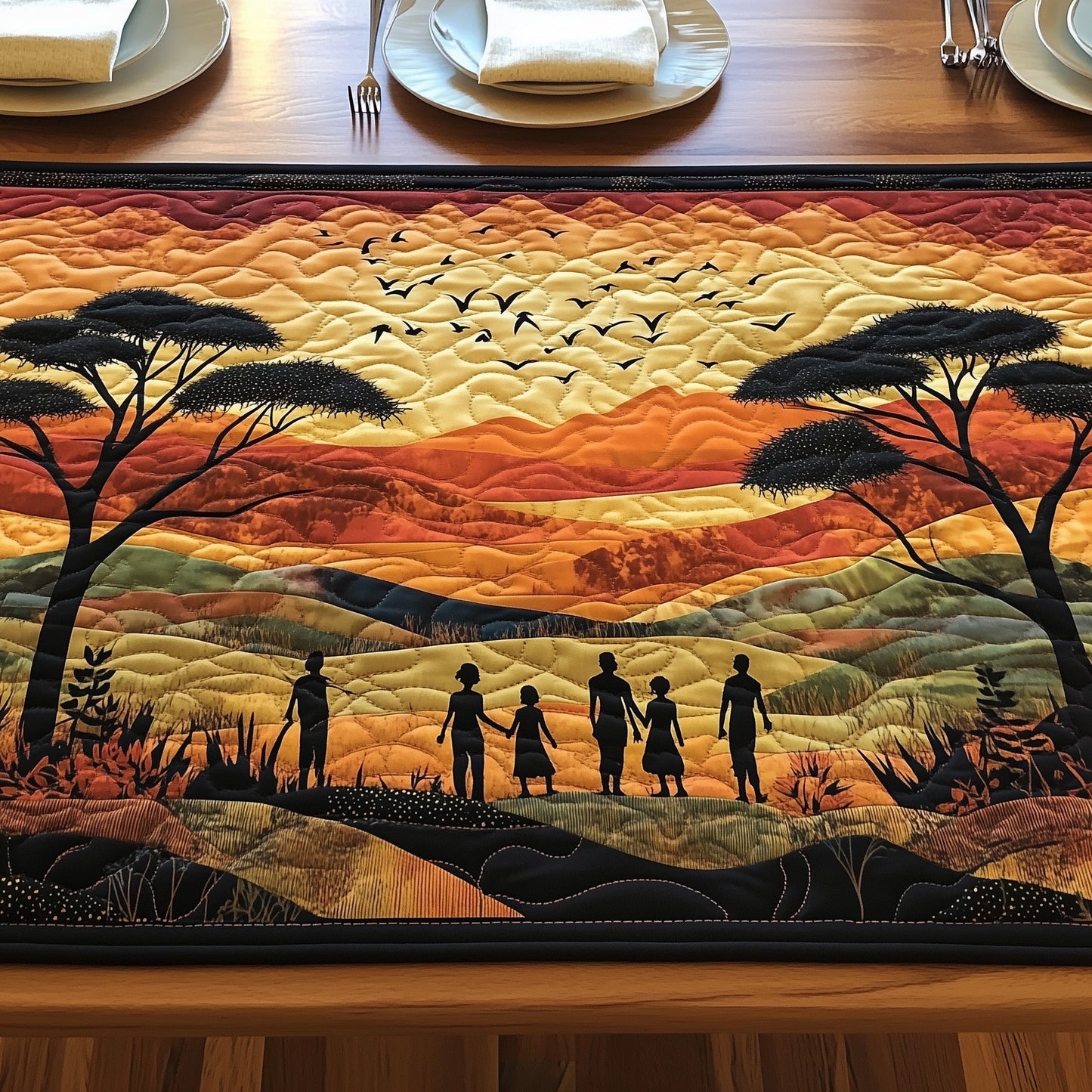 Juneteenth Sunset Unity Quilted Table Runner GFTOHD6963