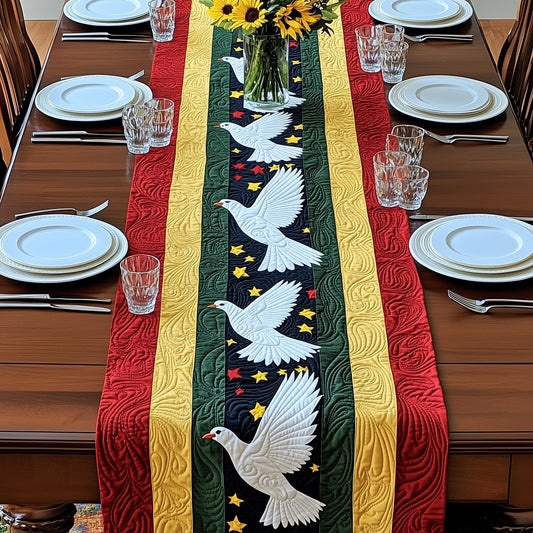 Juneteenth Dove of Freedom Quilted Table Runner GFTOHD6966