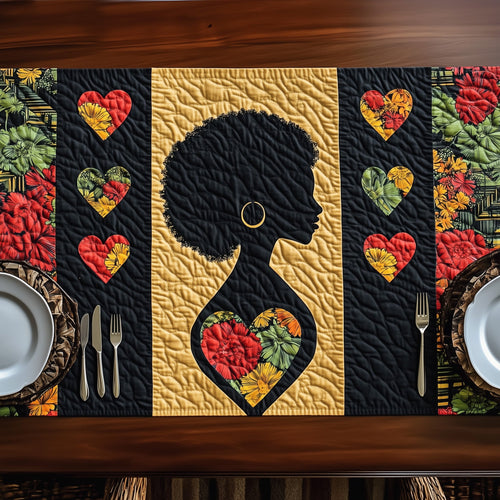 Juneteenth Afro Queen Quilted Table Runner GFTOHD6972