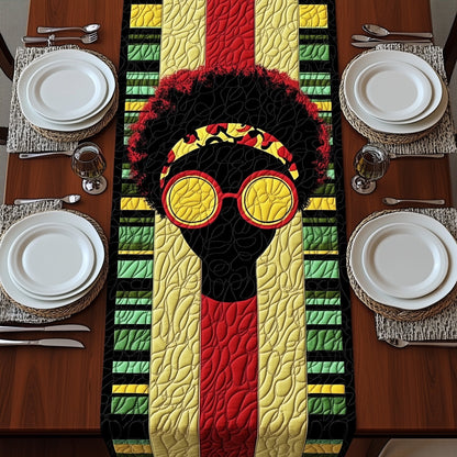 Juneteenth Afro Queen Quilted Table Runner GFTOHD6981