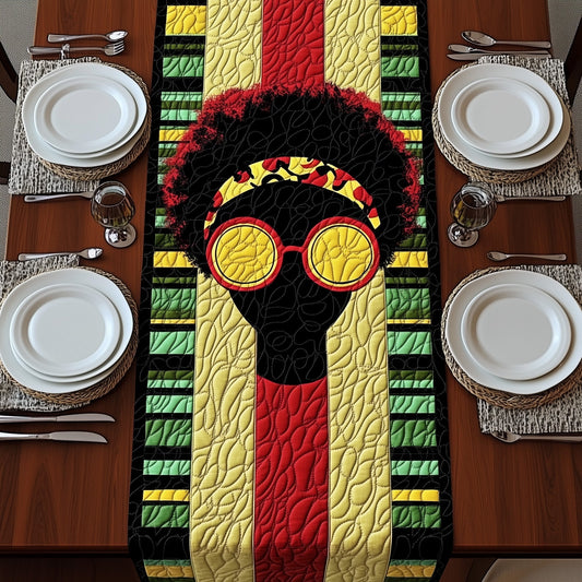 Juneteenth Afro Queen Quilted Table Runner GFTOHD6981