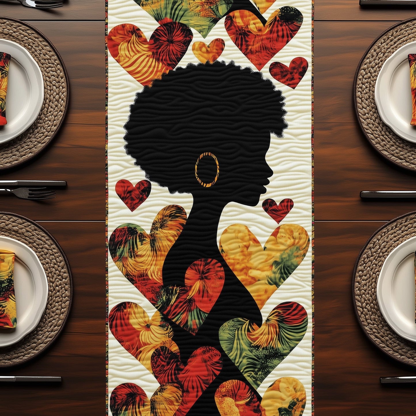 Bold Juneteenth Beauty Quilted Table Runner GFTOHD6984