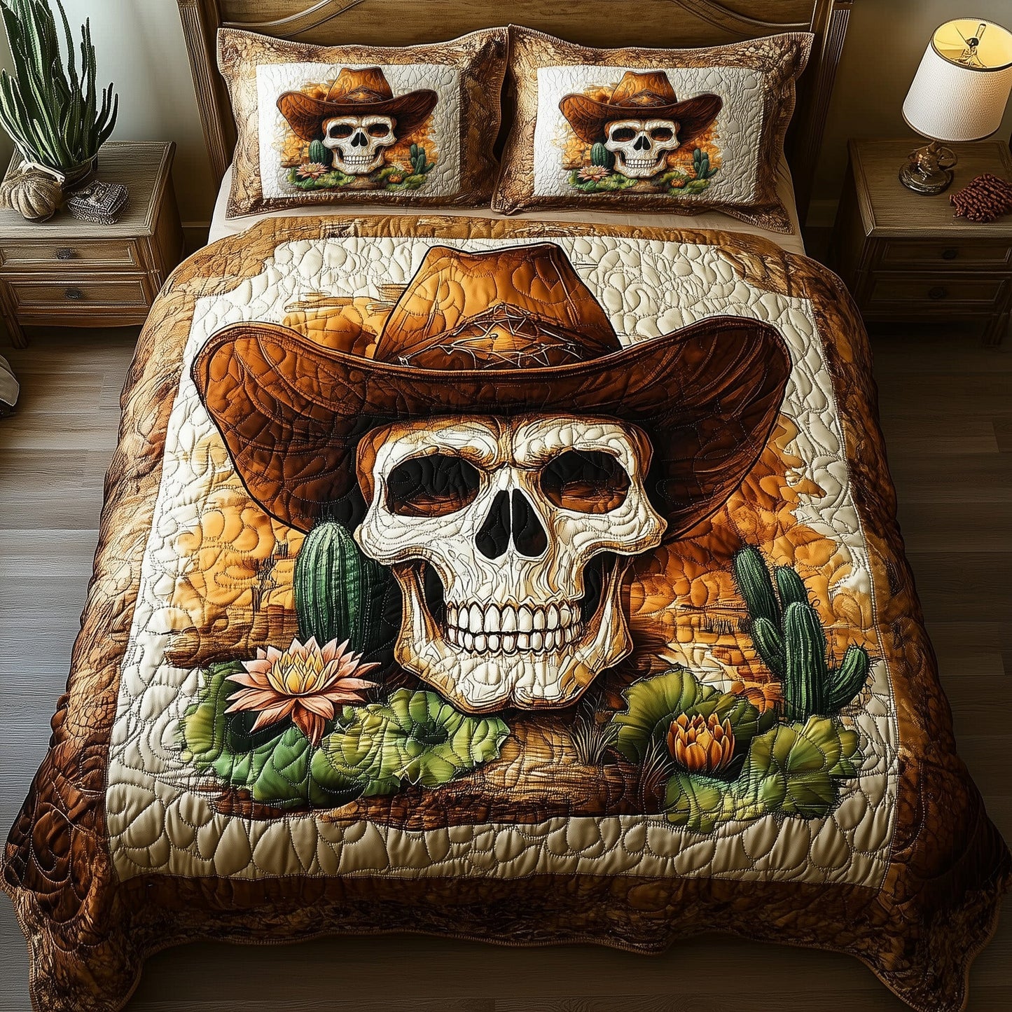 Skull Desert Guardian 3-Piece Quilted Bedding Set GFTOHD7014