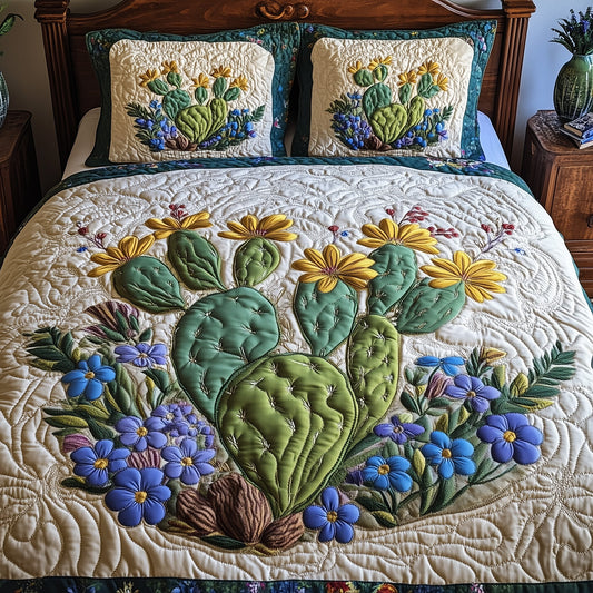 Desert Bloom Dream 3-Piece Quilted Bedding Set GFTOHD7017