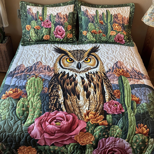Desert Bloom Watcher 3-Piece Quilted Bedding Set GFTOHD7024