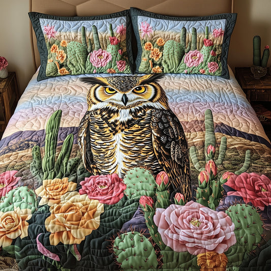 Desert Bloom Watcher 3-Piece Quilted Bedding Set GFTOHD7025