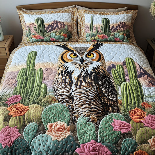 Desert Bloom Watcher 3-Piece Quilted Bedding Set GFTOHD7026