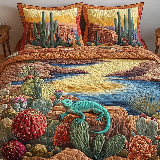 Desert Sunset Watcher 3-Piece Quilted Bedding Set GFTOHD7027
