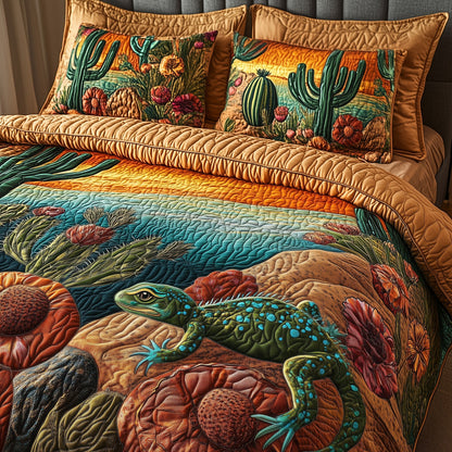 Desert Sunset Watcher 3-Piece Quilted Bedding Set GFTOHD7028