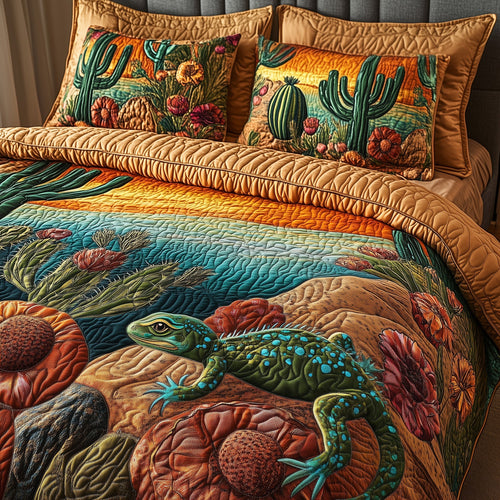 Desert Sunset Watcher 3-Piece Quilted Bedding Set GFTOHD7028