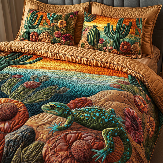 Desert Sunset Watcher 3-Piece Quilted Bedding Set GFTOHD7028