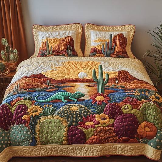 Desert Sunset Watcher 3-Piece Quilted Bedding Set GFTOHD7029