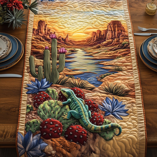 Golden Hour Lizard Quilted Table Runner GFTOHD7043