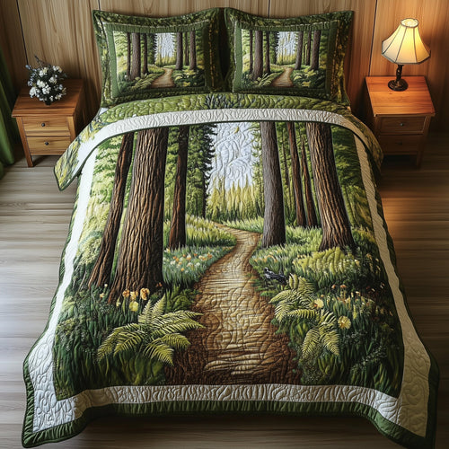 Mystic Woodland Trail 3-Piece Quilted Bedding Set GFTOHD7122