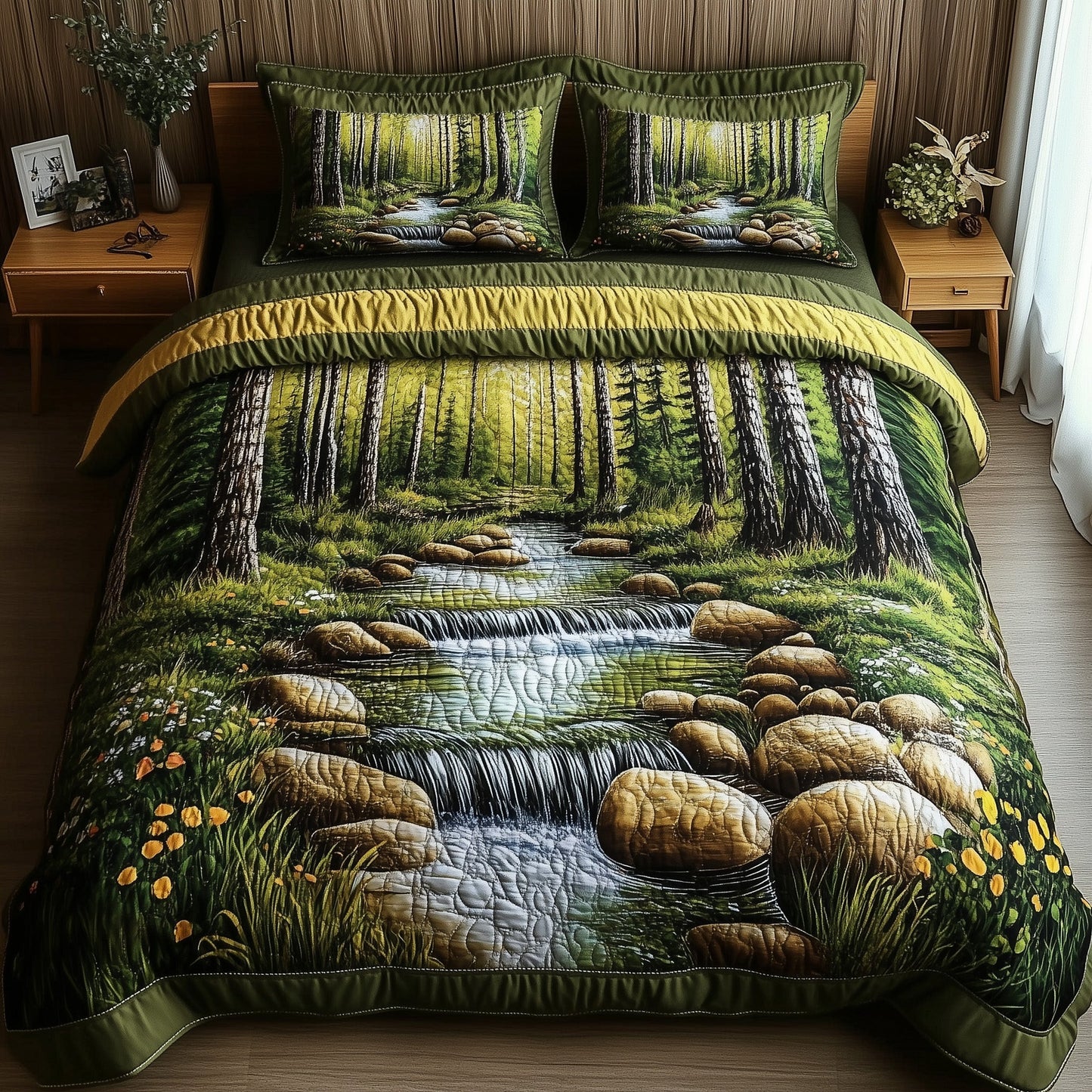 River of Quiet Moments 3-Piece Quilted Bedding Set GFTOHD7128